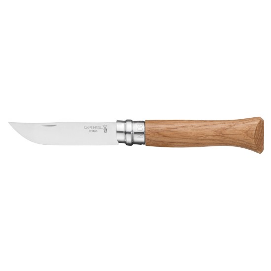N°08 pocket knife, stainless steel, 8.5 cm, "Tradition Luxe", Oak - Opinel