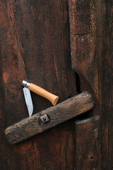 N°08 lommekniv, rustfrit stål, 8,5 cm, "Tradition Luxe", Oak - Opinel