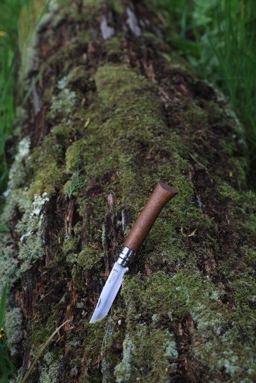 N°08 lommekniv, rustfrit stål, 8,5 cm, "Tradition Luxe", Walnut - Opinel