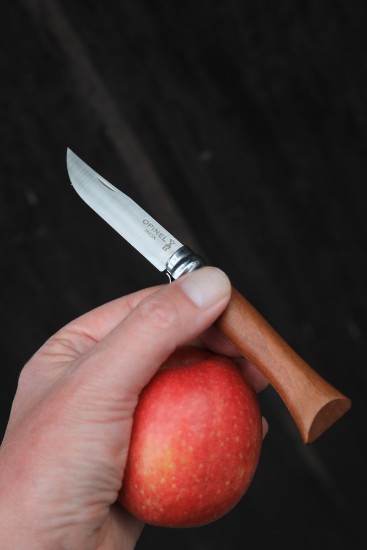 N°08 lommekniv, rustfritt stål, 8,5 cm, "Tradition Luxe", Walnut - Opinel