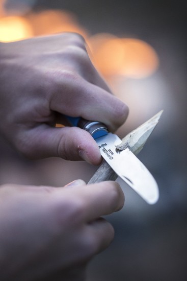 N°07 джобен нож със свирка, неръждаема стомана, 8 см, "Outdoor Junior", Blue - Opinel