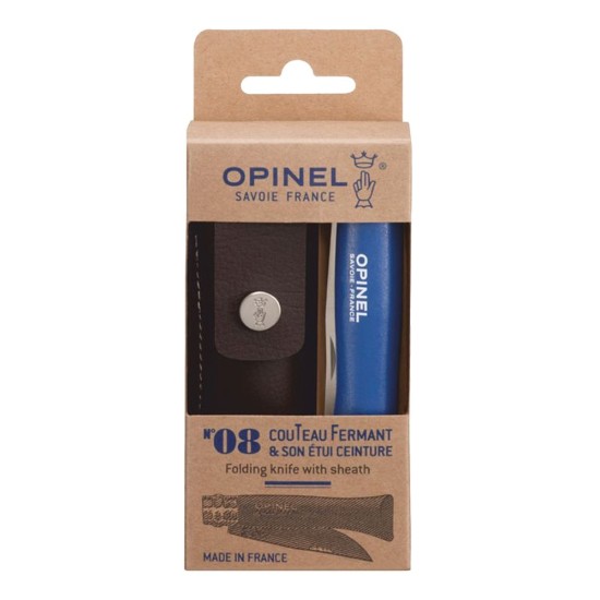 N°08 çakı, kılıflı, paslanmaz çelik, 8,5 cm, "My first", Blue - Opinel