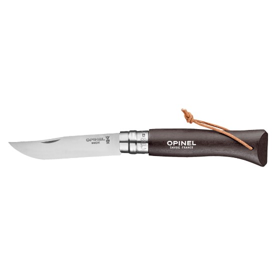  N°08 lommekniv, rustfrit stål, 8,5 cm, "Colorama", Dark Brown - Opinel