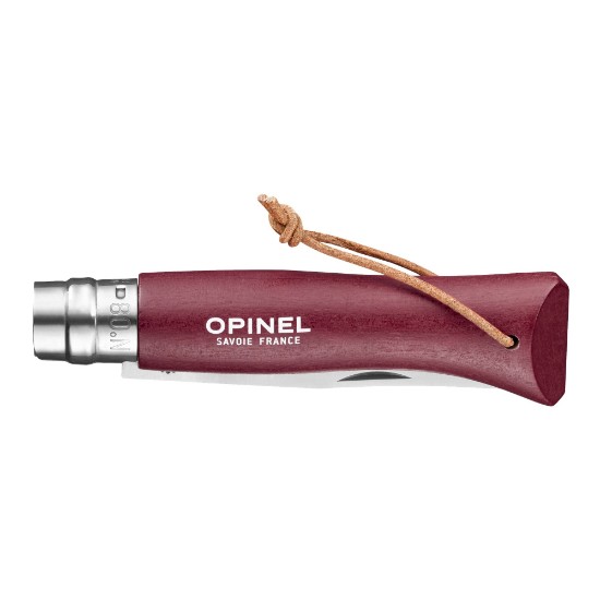 N°08 çakı, paslanmaz çelik, 8,5 cm, "Colorama", Garnet - Opinel