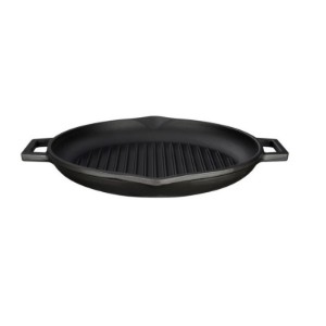 Grillpanna, tillverkad av gjutjärn, med lock, 30 cm - LAVA