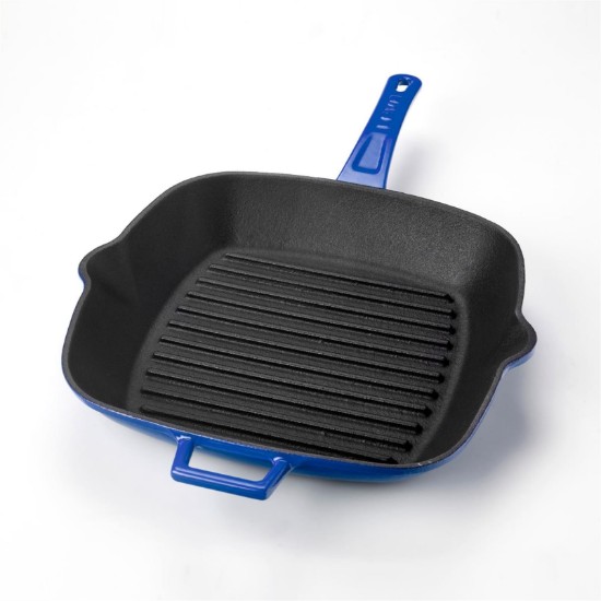 Quadratische Grillpfanne, 26 x 26 cm, blau - LAVA
