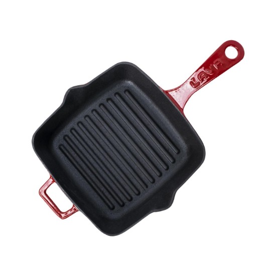 Grill pan, 20 x 20 cm, red - LAVA brand