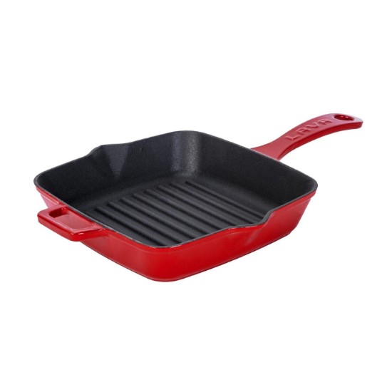 Grill pan, 20 x 20 cm, red - LAVA brand