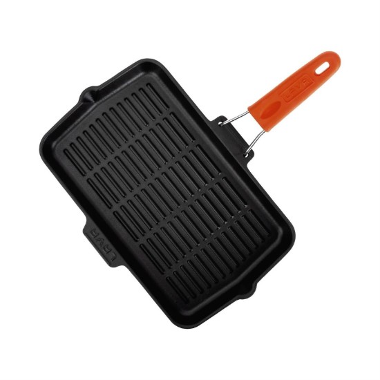 Grill pan, 21 × 36 cm, orange handle – LAVA