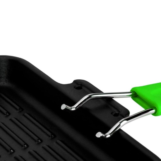 Grelha quadrada de ferro fundido, 24 x 24 cm, cabo verde - LAVA