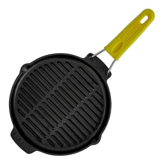 Round grill pan, 23 cm, yellow handle - LAVA brand