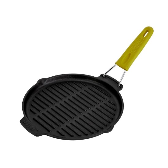 Rund grillpande, 23 cm, gult håndtag - LAVA mærke