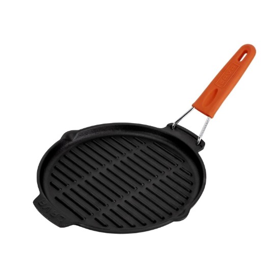 Rund grillpande, 23 cm, orange håndtag - LAVA mærke