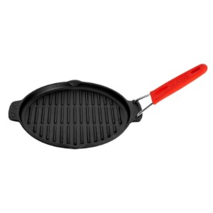 Pan grill cruinn, 23 cm, láimhseáil dearg - LAVA