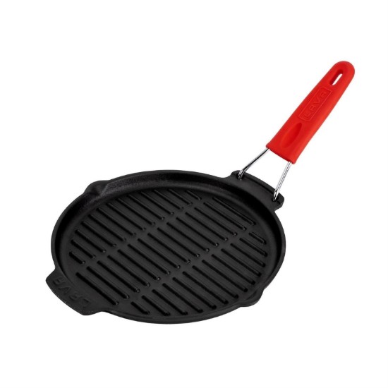 Pan grill cruinn, 23 cm, láimhseáil dearg - LAVA