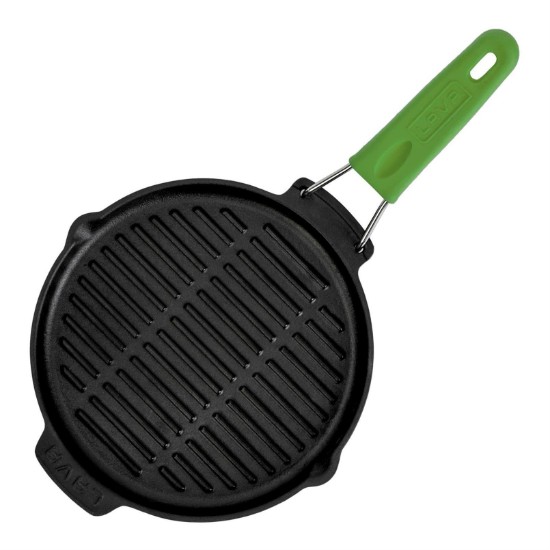 Grill pan, round, 23 cm, green handle - LAVA brand