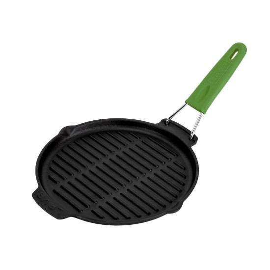 Grill pan, round, 23 cm, green handle - LAVA brand