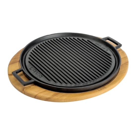 Parrilla de hierro fundido con soporte, 34 cm - LAVA