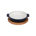 Cacerola, Hierro Fundido, 11 Cm, Con Soporte De Madera, Azul - Lava-image