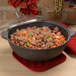 Round casserole pot with glass lid, cast iron, 30 cm - LAVA