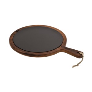 Servēšanas šķīvis, izgatavots no čuguna, ar koka statīvu, 31 cm - LAVA zīmols
