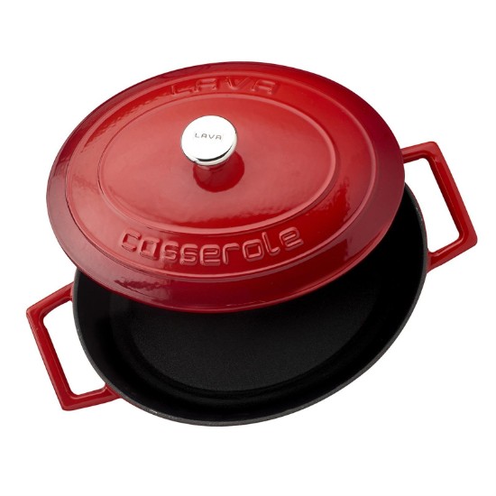 Oval saucepan, cast iron, 25 cm, "Folk" range, red - LAVA brand