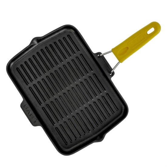 Grill pan, 21 x 30 cm, yellow handle - LAVA brand