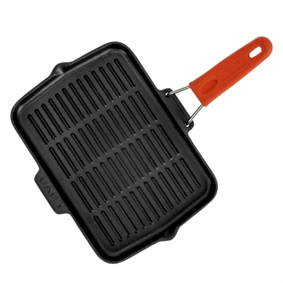 Grill pan, 21 x 30 cm, orange handle - LAVA brand