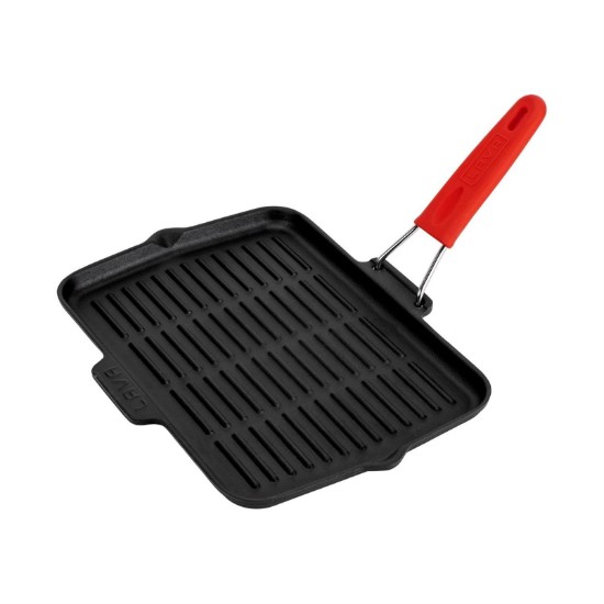 Grill pan, 21 x 30 cm, red handle - LAVA brand