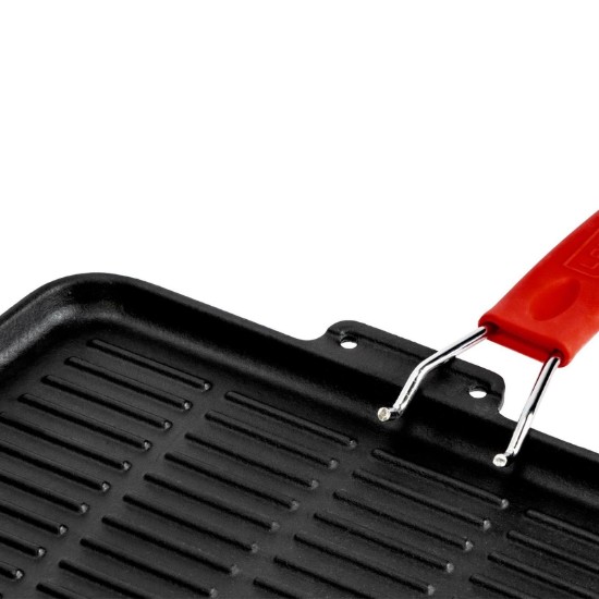 Grill pan, 21 x 30 cm, red handle - LAVA brand