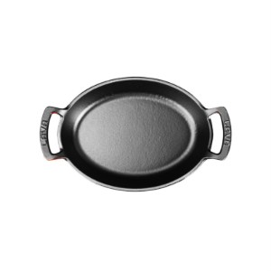 Oval oven dish, cast iron, 23 x 17 cm, red - LAVA