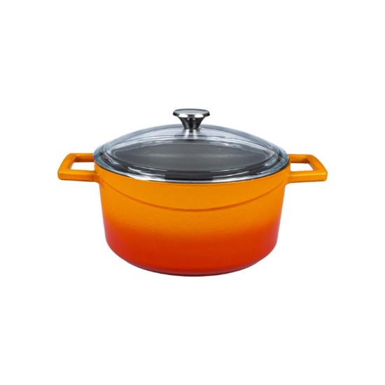 Steelpan, gietijzer, 20 cm, serie "Glaze", oranje kleur - merk LAVA