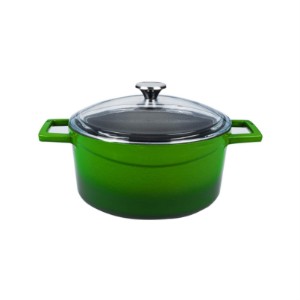 Saucepan, cast iron, 20 cm, "Glaze" range, green - LAVA brand
