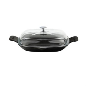 Frying pan with lid, 26 x 26 cm, "Glaze" range, black - LAVA brand