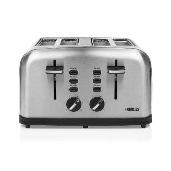 4-spors brødrister, 1750W, "Steel Style 4" - Princess