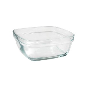 Fyrkantig skål, glas, 17 x 17 cm / 1,15 L, "Lys" - Duralex