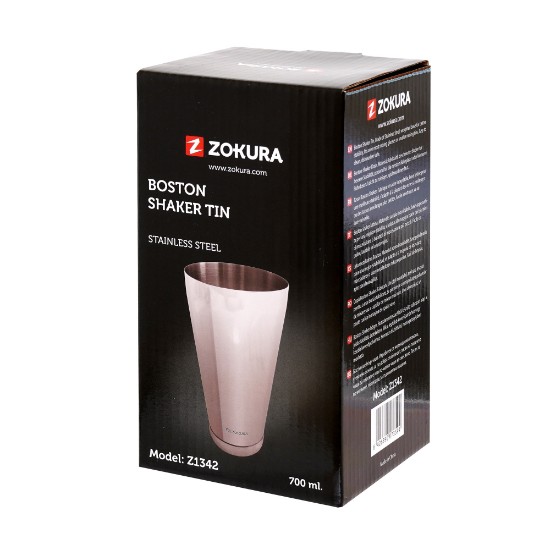 Boston cocktailshaker, rustfrit stål, 700 ml - Zokura