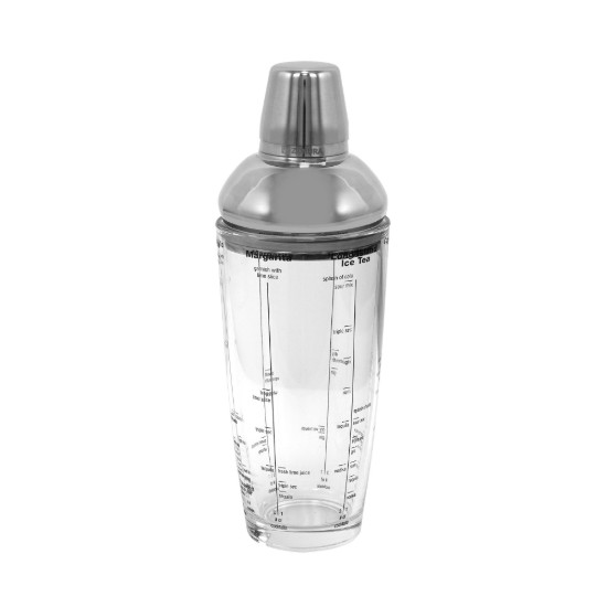 Cocktailshaker med recept, gjord av glas, 700 ml - Zokura