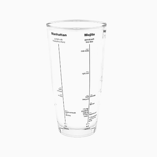 Cocktailshaker mit Rezepten, aus Glas, 700 ml - Zokura