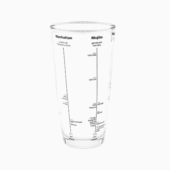 Cocktail shaker with recipes, made from glass, 700 ml - Zokura