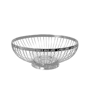 Oval serving basket, stainless steel, 29x20 cm - Zokura