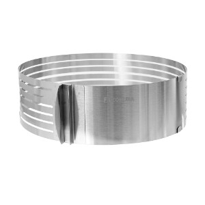Adjustable cake slicing ring, stainless steel, 15/20x8.5cm - Zokura