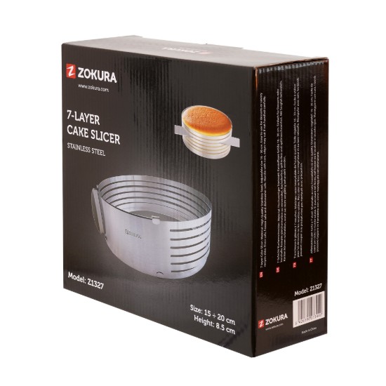 Nastavitelný kroužek na krájení dortu, nerez, 15/20x8,5cm - Zokura