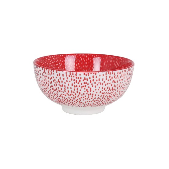 Japanska činija, porcelan, 15,5cm, "Hana", Bela/Crvena - La Mediterranea