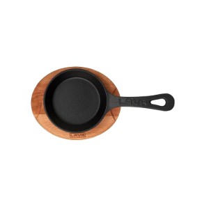 Padella, ghisa, 12 cm, con supporto - marca LAVA