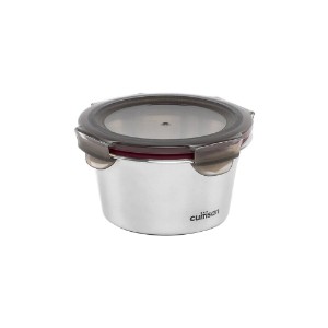 Round food storage container, stainless steel, 410 ml, "Flora" - Cuitisan