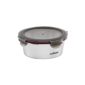 Round food storage container, stainless steel, 640 ml, "Flora" - Cuitisan