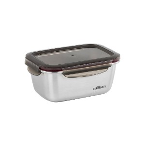Rectangular food storage container, stainless steel, 980 ml, "Flora" - Cuitisan