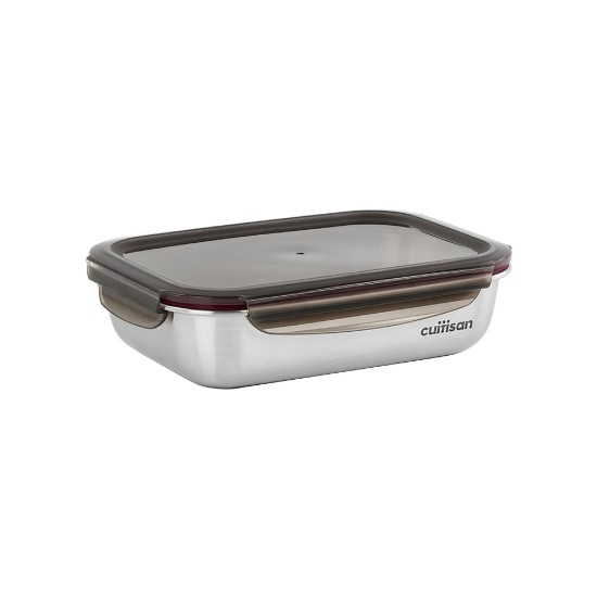 Rectangular food storage container, stainless steel, 1900 ml, "Flora" - Cuitisan