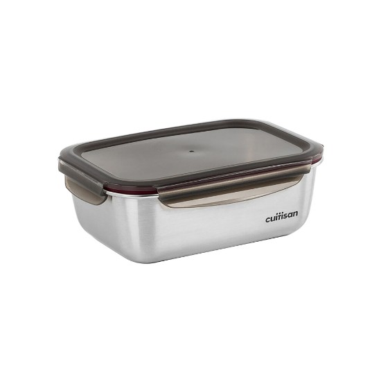 Rectangular food storage container, stainless steel, 2800 ml, "Flora" - Cuitisan